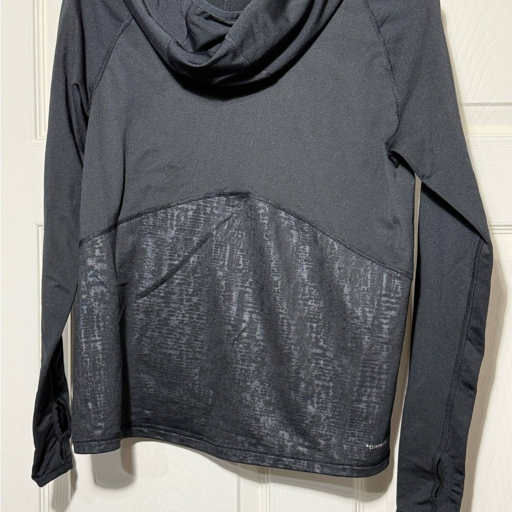 adidas Black Textured Performance Hoodie – Size S – Long Sleeve – Activewear - Picture 6 of 8